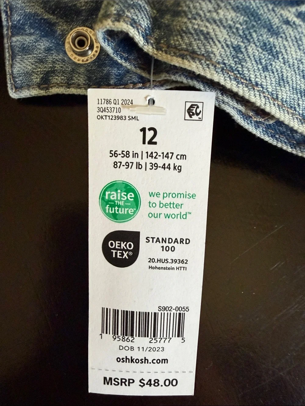 OshKosh B'gosh Classic Light Blue Kids Denim Jacket